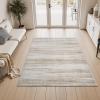 imagePADOOR Modern Abstract Runner Rug  2x6 Washable Hallway Rugs Ultra Soft NonSlip Low Pile Floor Rugs for Hallway Entryway Kitchen Bedroom Bedside Laundry Room GreyBrown