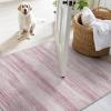 imagePADOOR Modern Abstract Runner Rug  2x6 Washable Hallway Rugs Ultra Soft NonSlip Low Pile Floor Rugs for Hallway Entryway Kitchen Bedroom Bedside Laundry Room GreyPink