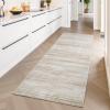 imagePADOOR Modern Abstract Runner Rug  2x6 Washable Hallway Rugs Ultra Soft NonSlip Low Pile Floor Rugs for Hallway Entryway Kitchen Bedroom Bedside Laundry Room GreyBrown