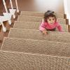 imagePADOOR Non Slip StairTreadsRubber Backing StairRunners for Wooden Steps15PCS Residue Free Carpet Stair Treads for Kids and Dogs 8quotx30quot Beige15PCS