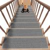 imagePADOOR Non Slip StairTreadsRubber Backing StairRunners for Wooden Steps15PCS Residue Free Carpet Stair Treads for Kids and Dogs 8quotx30quot Beige15PCS