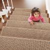 imagePADOOR Non Slip StairTreadsRubber Backing StairRunners for Wooden Steps15PCS Residue Free Carpet Stair Treads for Kids and Dogs 8quotx30quot Beige7PCS