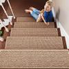 imagePADOOR Non Slip StairTreadsRubber Backing StairRunners for Wooden Steps15PCS Residue Free Carpet Stair Treads for Kids and Dogs 8quotx30quot Beige7PCS