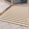 imagePADOOR ShowerMat Non Slip Heavy Duty BathtubMat Curlable Quick Drain Sturdy Bath Tub Mat Without Suction Cups for Indoor Outdoor Use 17x26 Inch GreyBeige