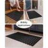 imagePADOOR ShowerMat Non Slip Heavy Duty BathtubMat Curlable Quick Drain Sturdy Bath Tub Mat Without Suction Cups for Indoor Outdoor Use 17x26 Inch GreyBlack