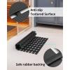 imagePADOOR ShowerMat Non Slip Heavy Duty BathtubMat Curlable Quick Drain Sturdy Bath Tub Mat Without Suction Cups for Indoor Outdoor Use 17x26 Inch GreyBlack