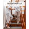 imagePADOOR StairTreads Non Slip Reusable StairRunners for Wooden Steps 15PCS Adhesive Backing Carpet Stair Treads for Kids and Dogs 30quotX8quot Grey