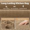 imagePADOOR Waffle KitchenRugs Sets of 2 Kitchen Rugs Non Slip Washable Absorbent KitchenMats for Floor Comfort Kitchen Runner Rugs for in Front of Sink Hallway LaundryBeige 20quotx47quot20quotx32quotBeige
