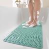 imagePADOOR BathtubMat Non Slip with Suction Cups and Drain Holes Machine Washable Shower Mat Anti Slip Bath Mat for Tub for Kids 14quotx27quot KhakiGreen