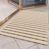 imagePADOOR ShowerMat Non Slip Heavy Duty BathtubMat Curlable Quick Drain Sturdy Bath Tub Mat Without Suction Cups for Indoor Outdoor Use 17x26 Inch GreyBeige