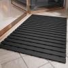 imagePADOOR ShowerMat Non Slip Heavy Duty BathtubMat Curlable Quick Drain Sturdy Bath Tub Mat Without Suction Cups for Indoor Outdoor Use 17x26 Inch GreyBlack