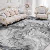 image5x7 Area Rugs for Living Room Modern Abstract Rug for Bedroom Contemporary Machine Washable Rug Large Stain Resistant Carpet for Dining Room Playroom Home Office Pet ampamp Kids FriendlyGrey  Black