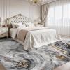 image5x7 Area Rugs for Living Room Modern Abstract Rug for Bedroom Contemporary Machine Washable Rug Large Stain Resistant Carpet for Dining Room Playroom Home Office Pet ampamp Kids FriendlyBlack