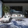 image5x7 Area Rugs for Living Room Modern Abstract Rug for Bedroom Contemporary Machine Washable Rug Large Stain Resistant Carpet for Dining Room Playroom Home Office Pet ampamp Kids FriendlyBlue