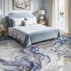 image5x7 Area Rugs for Living Room Modern Abstract Rug for Bedroom Contemporary Machine Washable Rug Large Stain Resistant Carpet for Dining Room Playroom Home Office Pet ampamp Kids FriendlyBlue