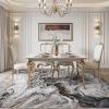 image5x7 Area Rugs for Living Room Modern Abstract Rug for Bedroom Contemporary Machine Washable Rug Large Stain Resistant Carpet for Dining Room Playroom Home Office Pet ampamp Kids FriendlyBlack