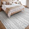 image8x10 Neutral Boho Area Rug for Living Room Bedroom ampamp Dining  Soft Washable Indoor BrownBlack