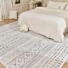 image8x10 Neutral Boho Area Rug for Living Room Bedroom ampamp Dining  Soft Washable Indoor BrownBlack