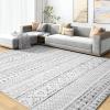 image8x10 Neutral Boho Area Rug for Living Room Bedroom ampamp Dining  Soft Washable Indoor BrownBlack
