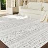 image8x10 Neutral Boho Area Rug for Living Room Bedroom ampamp Dining  Soft Washable Indoor BrownGrey