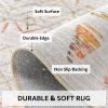 image8x10 Neutral Boho Area Rug for Living Room Bedroom ampamp Dining  Soft Washable Indoor BrownMulticolor