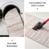 image8x10 Neutral Boho Area Rug for Living Room Bedroom ampamp Dining  Soft Washable Indoor BrownPink