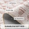 image8x10 Neutral Boho Area Rug for Living Room Bedroom ampamp Dining  Soft Washable Indoor BrownPink