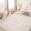 image8x10 Neutral Boho Area Rug for Living Room Bedroom ampamp Dining  Soft Washable Indoor BrownPink