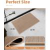 imagePADOOR NonSlip Bath Mat With RubberBacking Braided Absorbent Machine Washable Thin Rug for Bathroom Floor Quick Dry Fits Under Door 17x24 BeigeBeige