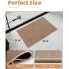 imagePADOOR NonSlip Bath Mat With RubberBacking Braided Absorbent Machine Washable Thin Rug for Bathroom Floor Quick Dry Fits Under Door 17x24 BeigeBeige