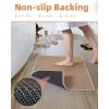 imagePADOOR NonSlip Bath Mat With RubberBacking Braided Absorbent Machine Washable Thin Rug for Bathroom Floor Quick Dry Fits Under Door 17x24 BeigeBeige