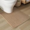 imagePADOOR NonSlip Bath Mat With RubberBacking Braided Absorbent Machine Washable Thin Rug for Bathroom Floor Quick Dry Fits Under Door 17x24 BeigeBeige