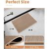 imagePADOOR NonSlip Bath Mat With RubberBacking Braided Absorbent Machine Washable Thin Rug for Bathroom Floor Quick Dry Fits Under Door 17x24 BeigeBeige