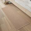 imagePADOOR NonSlip Bath Mat With RubberBacking Braided Absorbent Machine Washable Thin Rug for Bathroom Floor Quick Dry Fits Under Door 17x24 BeigeBeige