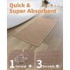 imagePADOOR NonSlip Bath Mat With RubberBacking Braided Absorbent Machine Washable Thin Rug for Bathroom Floor Quick Dry Fits Under Door 17x24 BeigeBeige