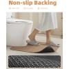 imagePADOOR NonSlip Bath Mat With RubberBacking Braided Absorbent Machine Washable Thin Rug for Bathroom Floor Quick Dry Fits Under Door 17x24 BeigeBeige