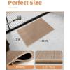 imagePADOOR NonSlip Bath Mat With RubberBacking Braided Absorbent Machine Washable Thin Rug for Bathroom Floor Quick Dry Fits Under Door 17x24 BeigeBeige