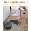imagePADOOR NonSlip Bath Mat With RubberBacking Braided Absorbent Machine Washable Thin Rug for Bathroom Floor Quick Dry Fits Under Door 17x24 BeigeBeige
