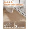 imagePADOOR NonSlip Bath Mat With RubberBacking Braided Absorbent Machine Washable Thin Rug for Bathroom Floor Quick Dry Fits Under Door 17x24 BeigeBeige