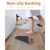 imagePADOOR NonSlip Bath Mat With RubberBacking Braided Absorbent Machine Washable Thin Rug for Bathroom Floor Quick Dry Fits Under Door 17x24 BeigeBeige