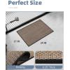 imagePADOOR NonSlip Bath Mat With RubberBacking Braided Absorbent Machine Washable Thin Rug for Bathroom Floor Quick Dry Fits Under Door 17x24 BeigeBlack