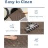 imagePADOOR NonSlip Bath Mat With RubberBacking Braided Absorbent Machine Washable Thin Rug for Bathroom Floor Quick Dry Fits Under Door 17x24 BeigeBlack