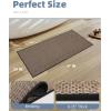 imagePADOOR NonSlip Bath Mat With RubberBacking Braided Absorbent Machine Washable Thin Rug for Bathroom Floor Quick Dry Fits Under Door 17x24 BeigeBlack