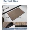 imagePADOOR NonSlip Bath Mat With RubberBacking Braided Absorbent Machine Washable Thin Rug for Bathroom Floor Quick Dry Fits Under Door 17x24 BeigeBlack