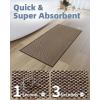 imagePADOOR NonSlip Bath Mat With RubberBacking Braided Absorbent Machine Washable Thin Rug for Bathroom Floor Quick Dry Fits Under Door 17x24 BeigeBlack