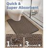 imagePADOOR NonSlip Bath Mat With RubberBacking Braided Absorbent Machine Washable Thin Rug for Bathroom Floor Quick Dry Fits Under Door 17x24 BeigeBlack
