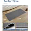 imagePADOOR NonSlip Bath Mat With RubberBacking Braided Absorbent Machine Washable Thin Rug for Bathroom Floor Quick Dry Fits Under Door 17x24 BeigeGrey