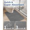 imagePADOOR NonSlip Bath Mat With RubberBacking Braided Absorbent Machine Washable Thin Rug for Bathroom Floor Quick Dry Fits Under Door 17x24 BeigeGrey