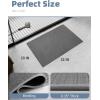 imagePADOOR NonSlip Bath Mat With RubberBacking Braided Absorbent Machine Washable Thin Rug for Bathroom Floor Quick Dry Fits Under Door 17x24 BeigeGrey