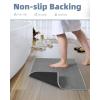 imagePADOOR NonSlip Bath Mat With RubberBacking Braided Absorbent Machine Washable Thin Rug for Bathroom Floor Quick Dry Fits Under Door 17x24 BeigeGrey